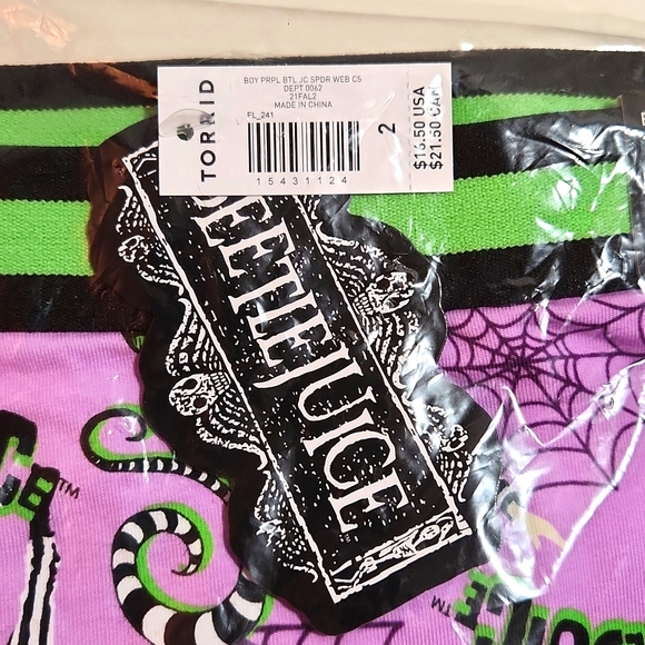 ❤️NWT VINTAGE TORRID BEETLEJUICE SPIDER WEB BOYSHORT PANTY PLUS SIZE HALLOWEEN - Picture 5 of 14